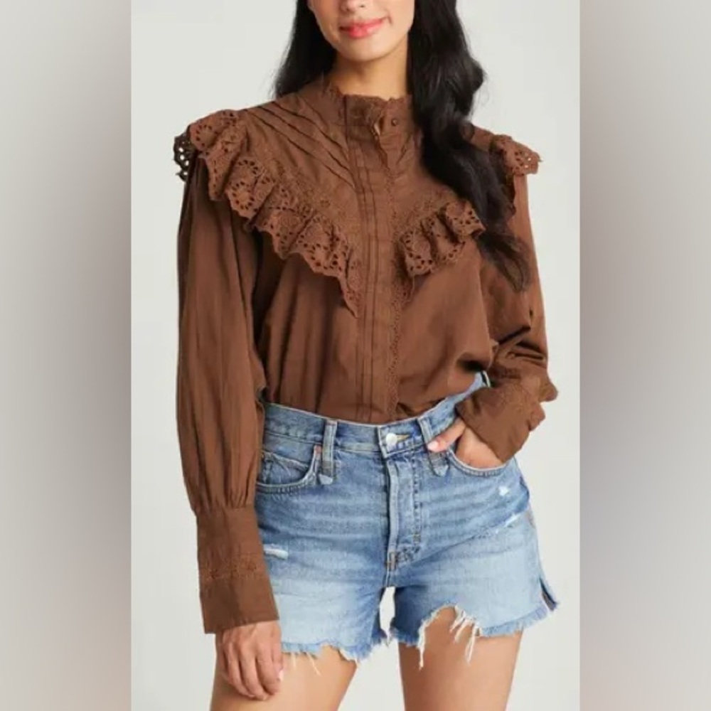 Free People Hit the Road Buttondown Blouse